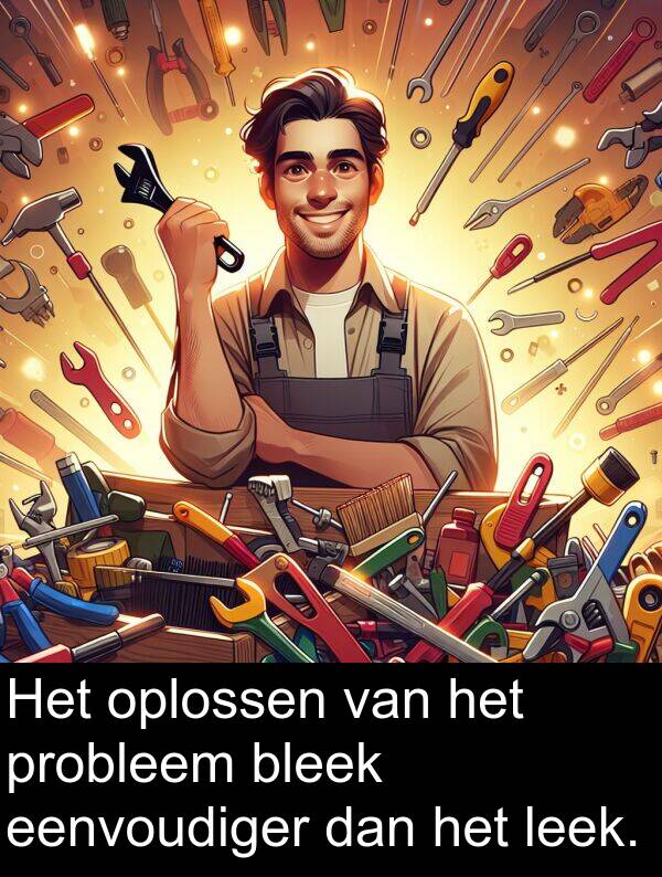 oplossen: Het oplossen van het probleem bleek eenvoudiger dan het leek.