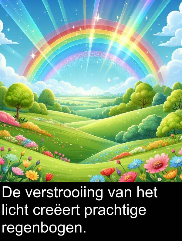 prachtige: De verstrooiing van het licht creëert prachtige regenbogen.