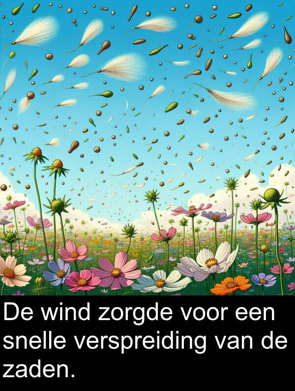 snelle: De wind zorgde voor een snelle verspreiding van de zaden.