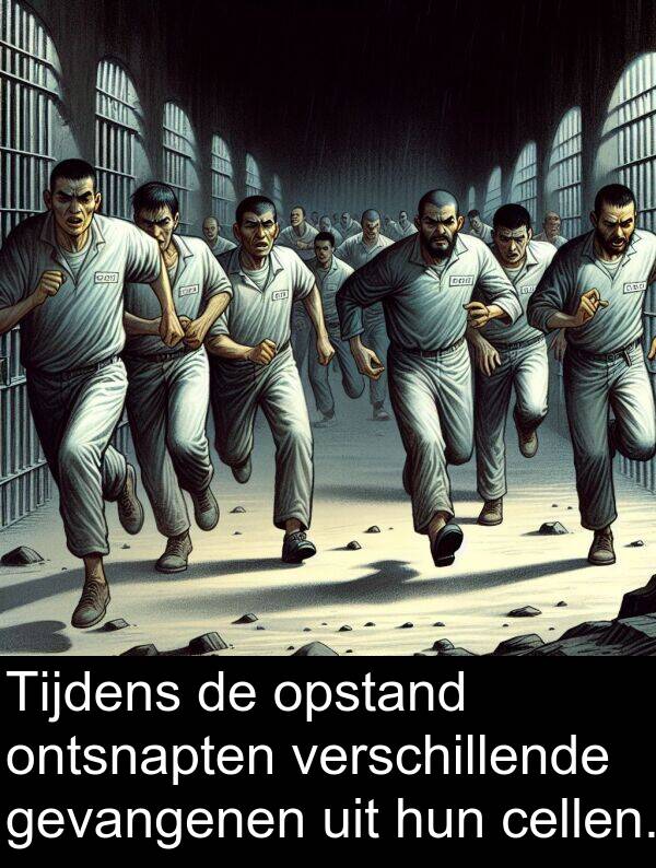 gevangenen: Tijdens de opstand ontsnapten verschillende gevangenen uit hun cellen.