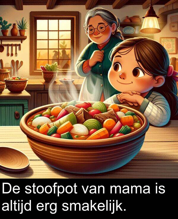 stoofpot: De stoofpot van mama is altijd erg smakelijk.