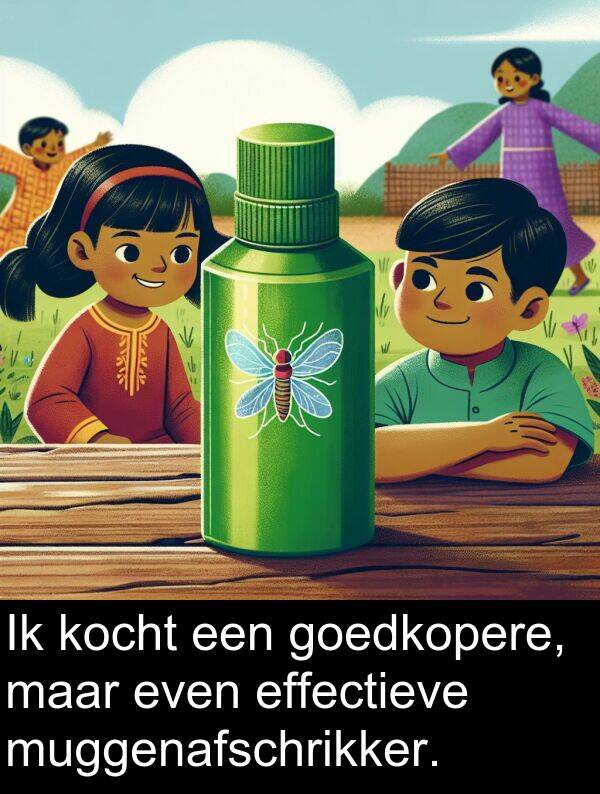 goedkopere: Ik kocht een goedkopere, maar even effectieve muggenafschrikker.