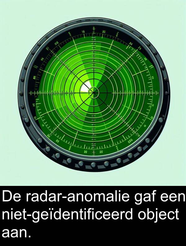 gaf: De radar-anomalie gaf een niet-geïdentificeerd object aan.