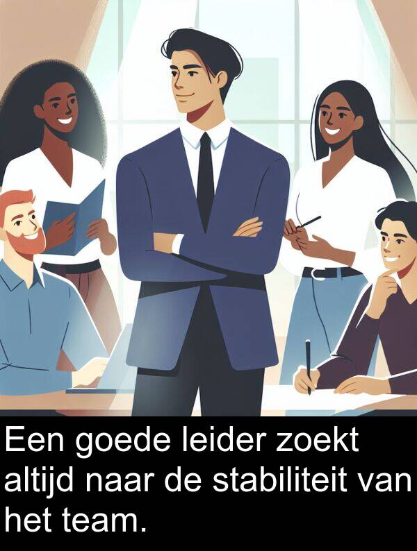 goede: Een goede leider zoekt altijd naar de stabiliteit van het team.
