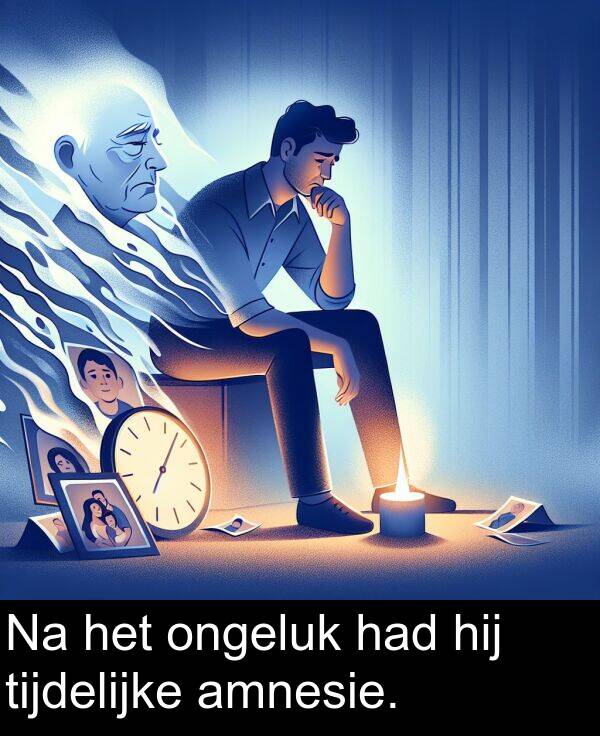 tijdelijke: Na het ongeluk had hij tijdelijke amnesie.