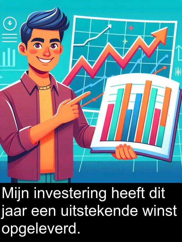 dit: Mijn investering heeft dit jaar een uitstekende winst opgeleverd.
