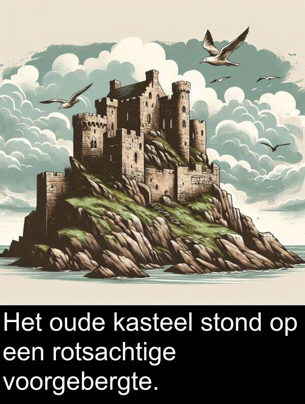 kasteel: Het oude kasteel stond op een rotsachtige voorgebergte.