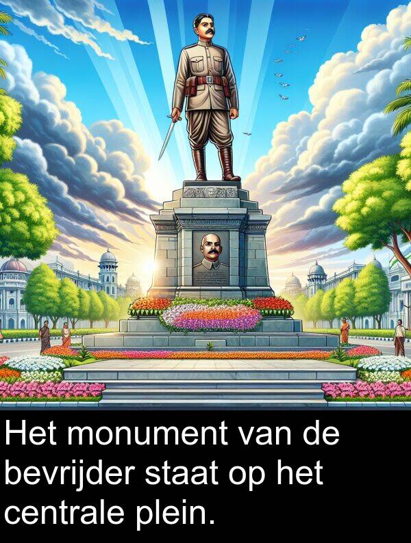 centrale: Het monument van de bevrijder staat op het centrale plein.