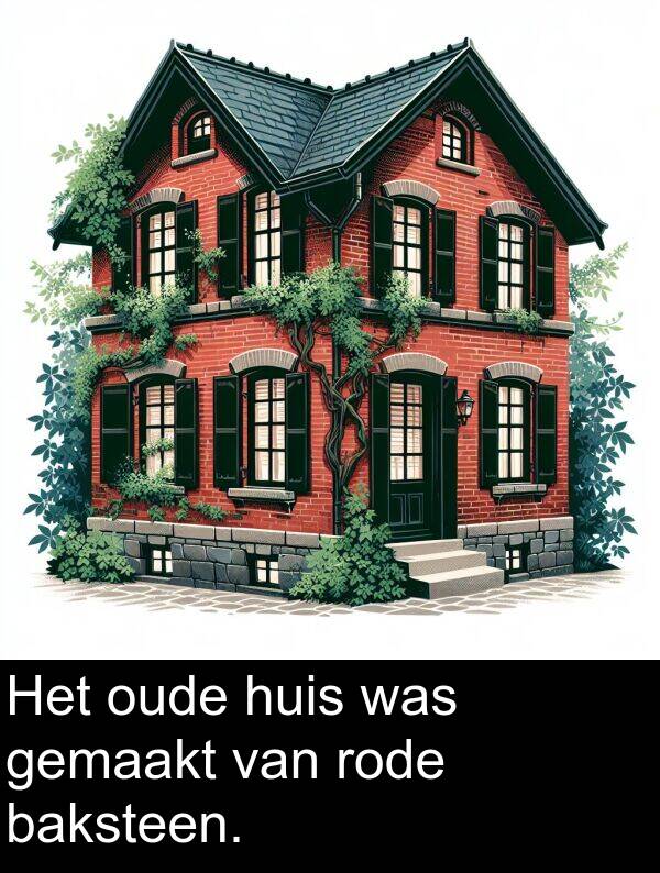 rode: Het oude huis was gemaakt van rode baksteen.