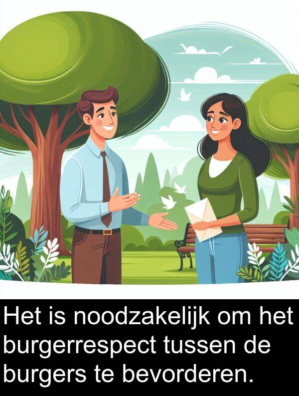 bevorderen: Het is noodzakelijk om het burgerrespect tussen de burgers te bevorderen.