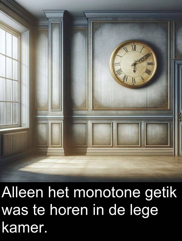 lege: Alleen het monotone getik was te horen in de lege kamer.