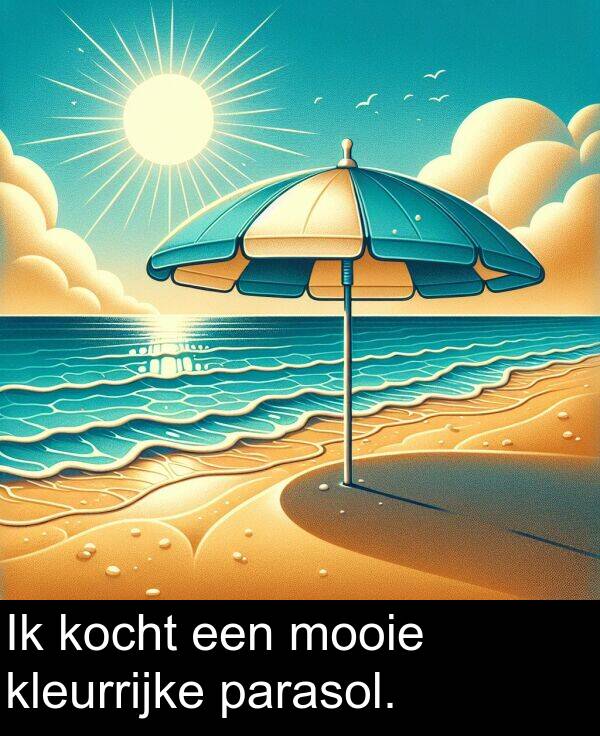 parasol: Ik kocht een mooie kleurrijke parasol.