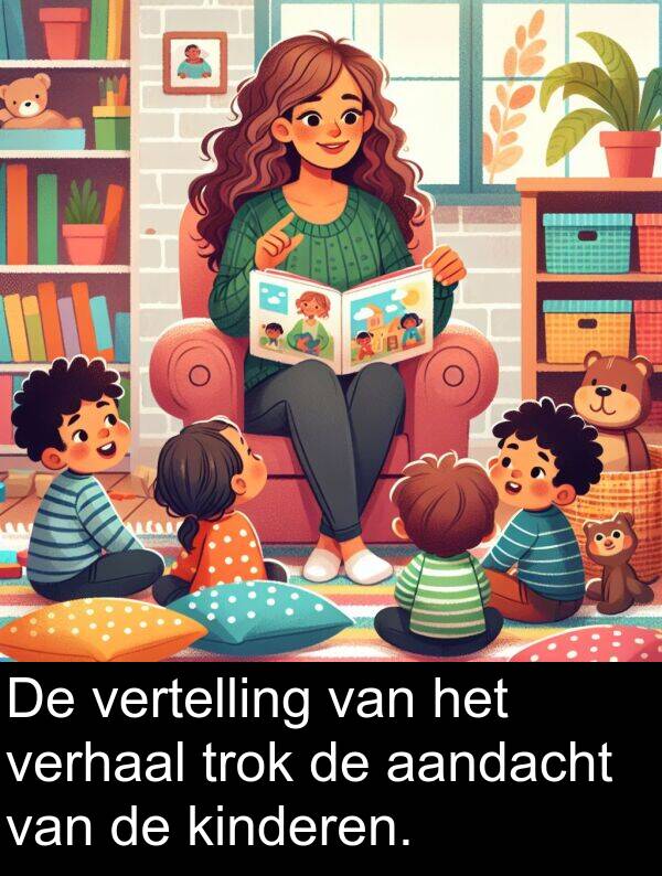 kinderen: De vertelling van het verhaal trok de aandacht van de kinderen.