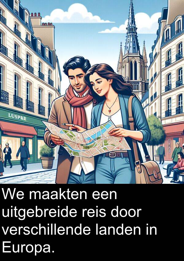 uitgebreide: We maakten een uitgebreide reis door verschillende landen in Europa.