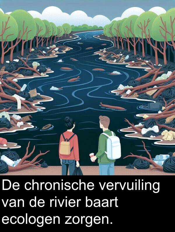 baart: De chronische vervuiling van de rivier baart ecologen zorgen.