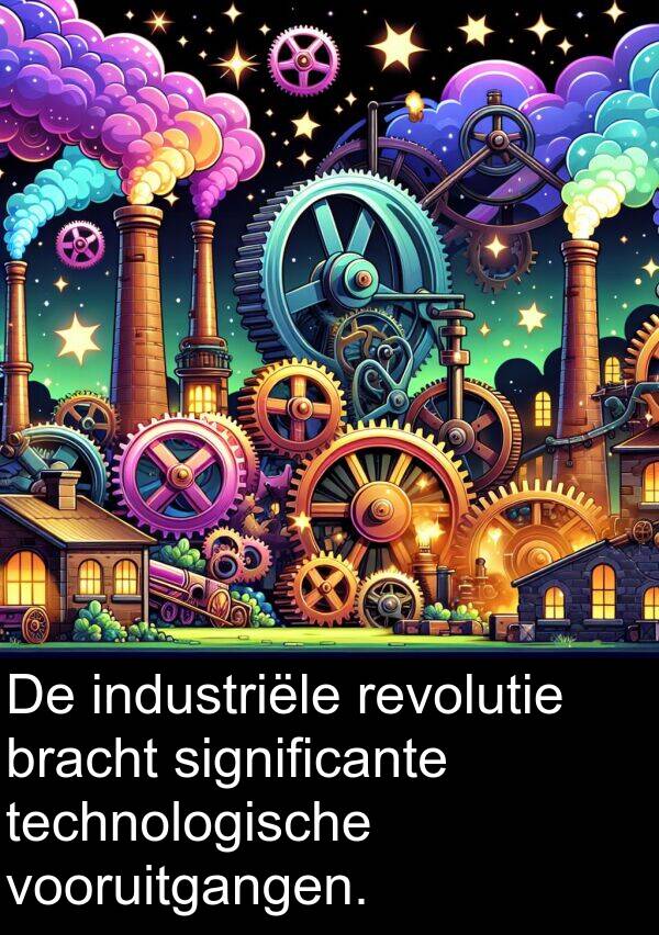 significante: De industriële revolutie bracht significante technologische vooruitgangen.