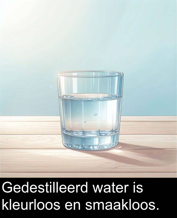 smaakloos: Gedestilleerd water is kleurloos en smaakloos.