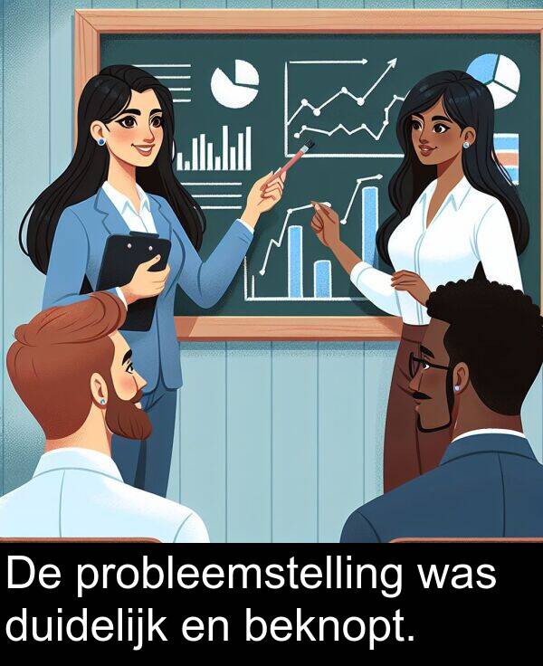 duidelijk: De probleemstelling was duidelijk en beknopt.