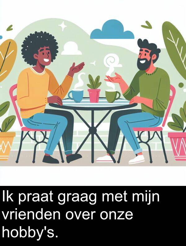 graag: Ik praat graag met mijn vrienden over onze hobby's.