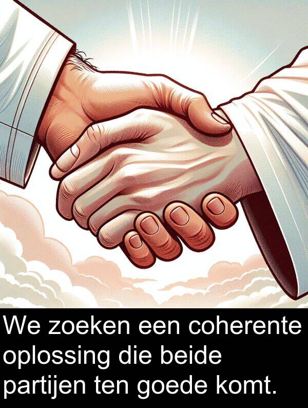 goede: We zoeken een coherente oplossing die beide partijen ten goede komt.