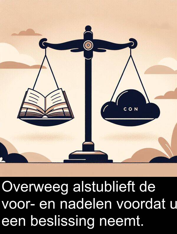 nadelen: Overweeg alstublieft de voor- en nadelen voordat u een beslissing neemt.