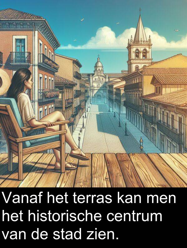 centrum: Vanaf het terras kan men het historische centrum van de stad zien.