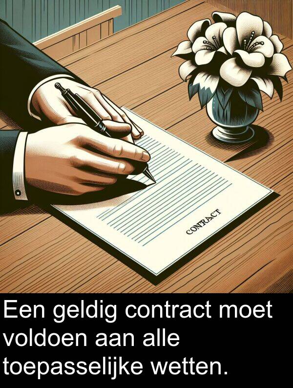 geldig: Een geldig contract moet voldoen aan alle toepasselijke wetten.