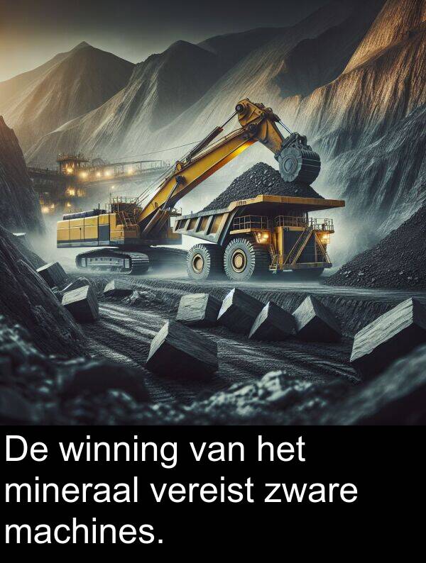 zware: De winning van het mineraal vereist zware machines.