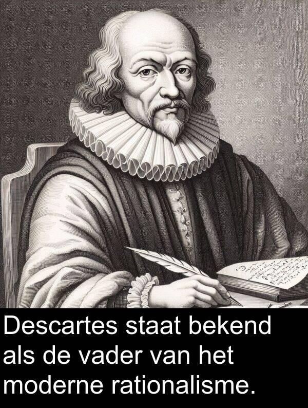 staat: Descartes staat bekend als de vader van het moderne rationalisme.