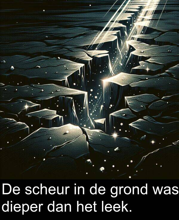 grond: De scheur in de grond was dieper dan het leek.