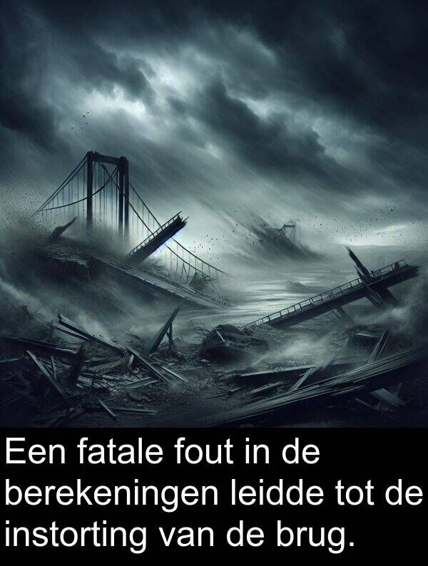 fout: Een fatale fout in de berekeningen leidde tot de instorting van de brug.
