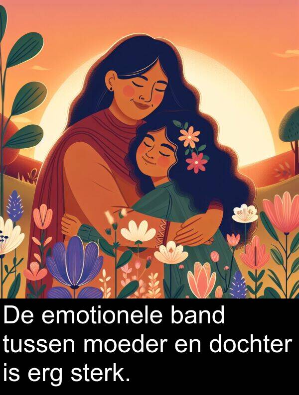 moeder: De emotionele band tussen moeder en dochter is erg sterk.