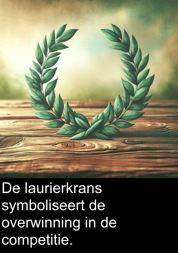 overwinning: De laurierkrans symboliseert de overwinning in de competitie.