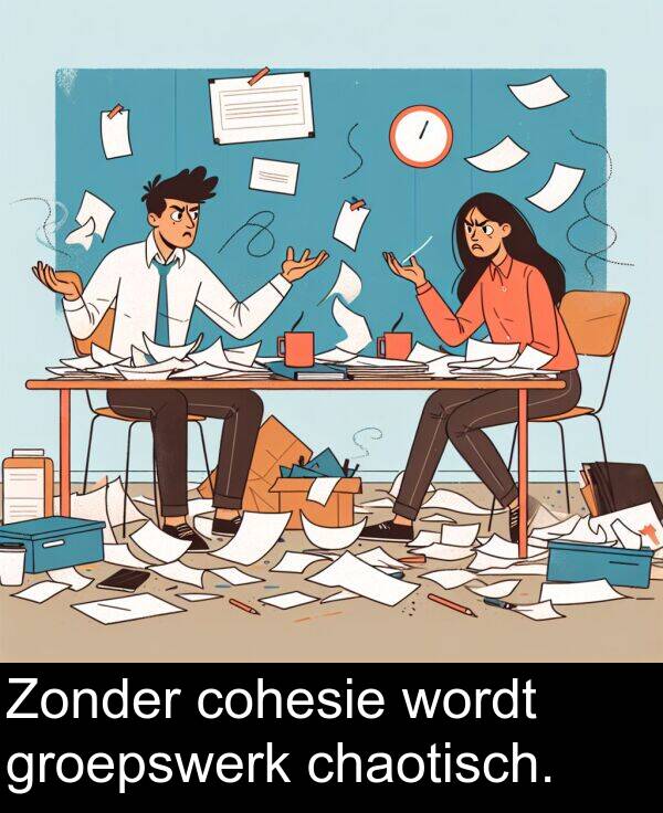 groepswerk: Zonder cohesie wordt groepswerk chaotisch.