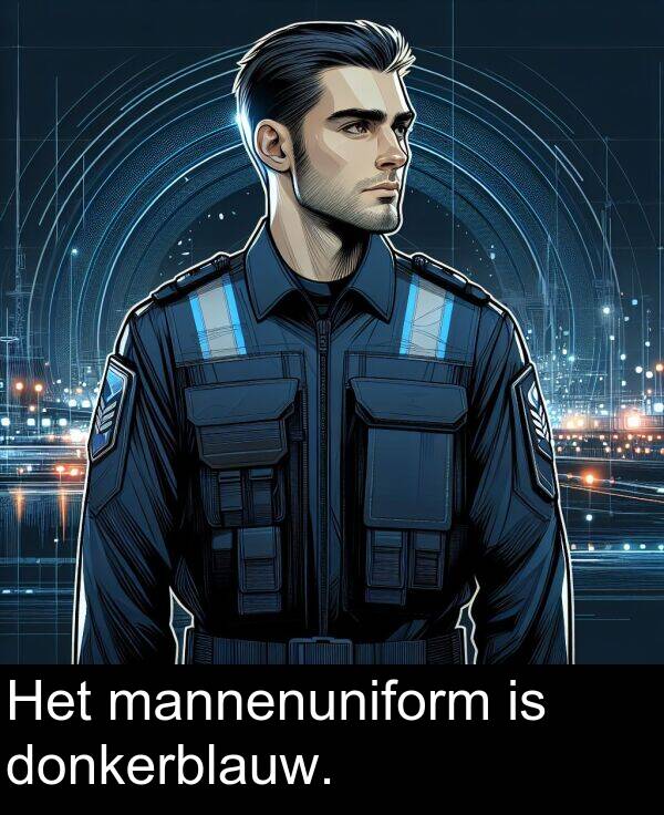mannenuniform: Het mannenuniform is donkerblauw.