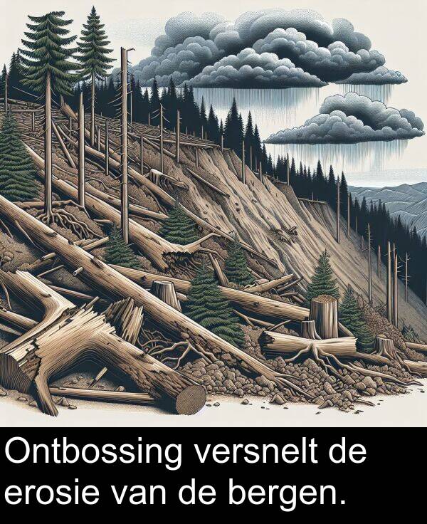 bergen: Ontbossing versnelt de erosie van de bergen.