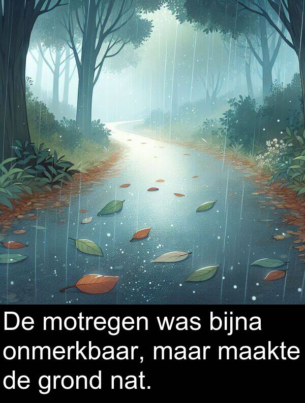 grond: De motregen was bijna onmerkbaar, maar maakte de grond nat.