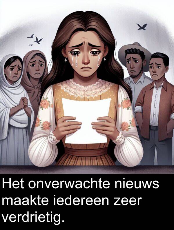 iedereen: Het onverwachte nieuws maakte iedereen zeer verdrietig.