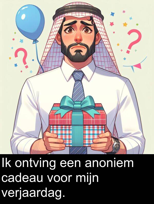 anoniem: Ik ontving een anoniem cadeau voor mijn verjaardag.