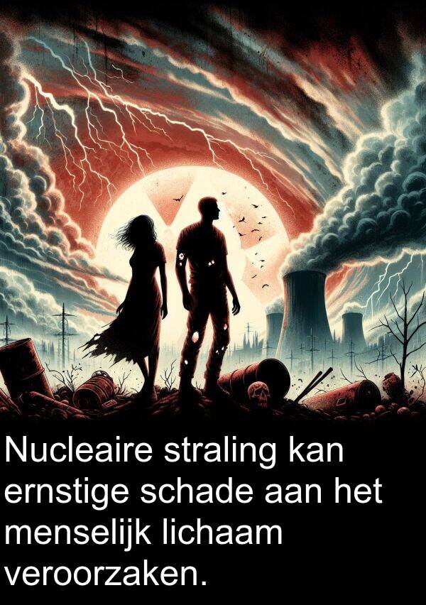schade: Nucleaire straling kan ernstige schade aan het menselijk lichaam veroorzaken.