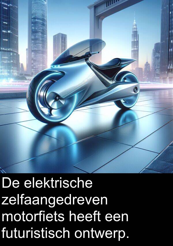 futuristisch: De elektrische zelfaangedreven motorfiets heeft een futuristisch ontwerp.