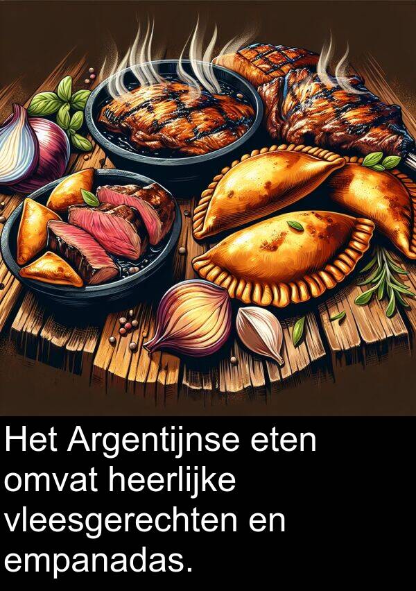 heerlijke: Het Argentijnse eten omvat heerlijke vleesgerechten en empanadas.