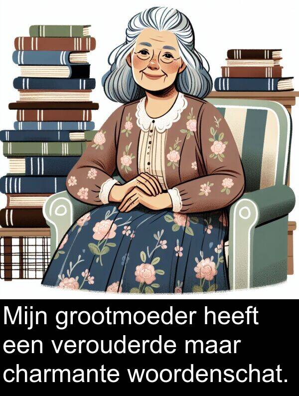 grootmoeder: Mijn grootmoeder heeft een verouderde maar charmante woordenschat.