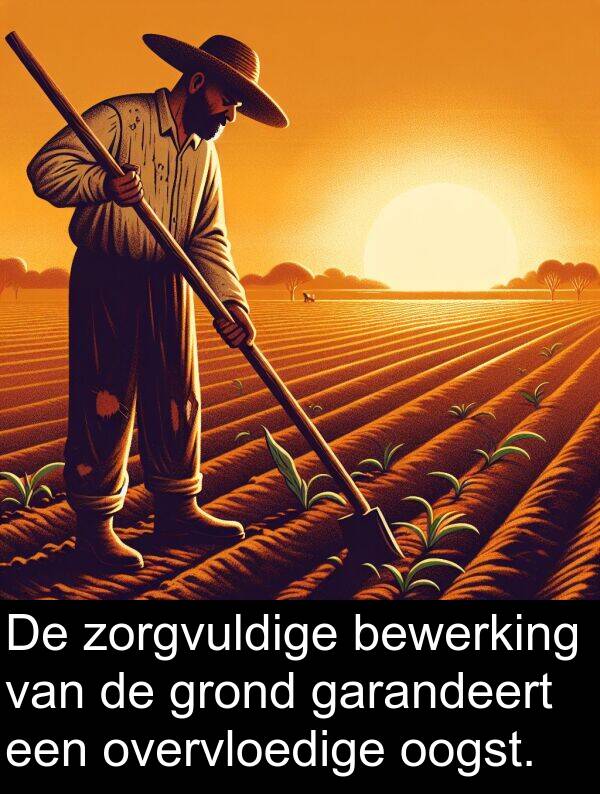 grond: De zorgvuldige bewerking van de grond garandeert een overvloedige oogst.