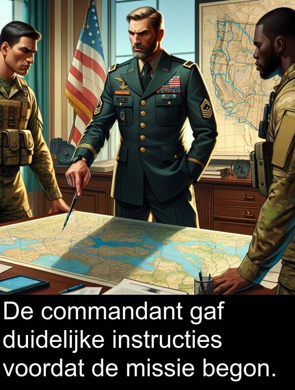 duidelijke: De commandant gaf duidelijke instructies voordat de missie begon.