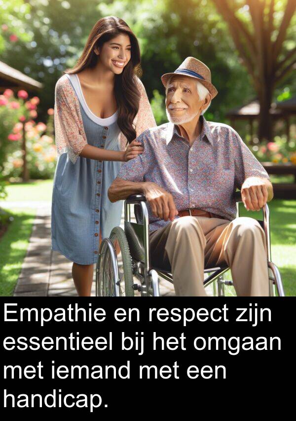omgaan: Empathie en respect zijn essentieel bij het omgaan met iemand met een handicap.