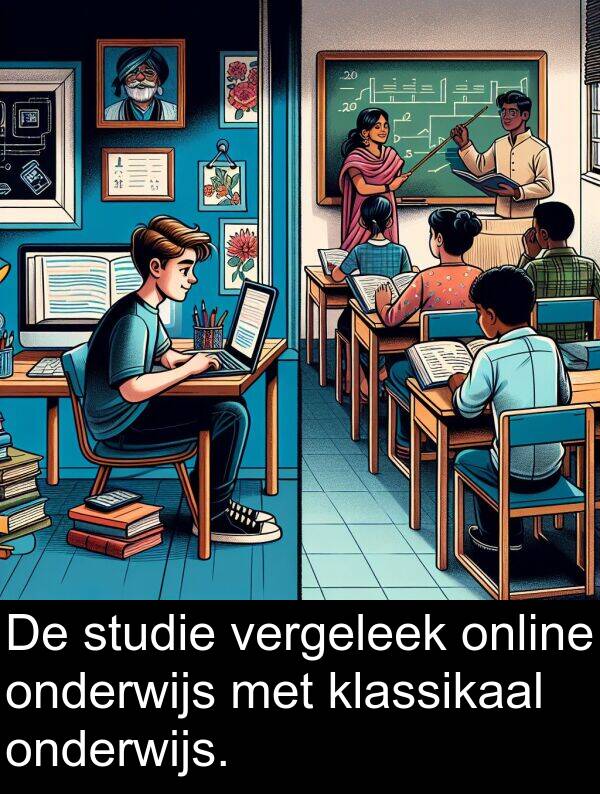 studie: De studie vergeleek online onderwijs met klassikaal onderwijs.