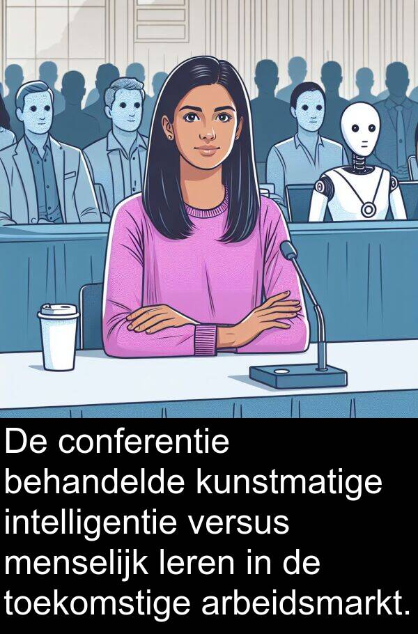 leren: De conferentie behandelde kunstmatige intelligentie versus menselijk leren in de toekomstige arbeidsmarkt.