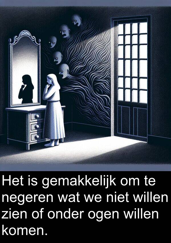 onder: Het is gemakkelijk om te negeren wat we niet willen zien of onder ogen willen komen.