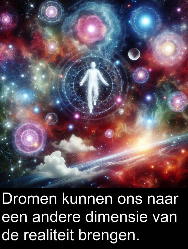 andere: Dromen kunnen ons naar een andere dimensie van de realiteit brengen.